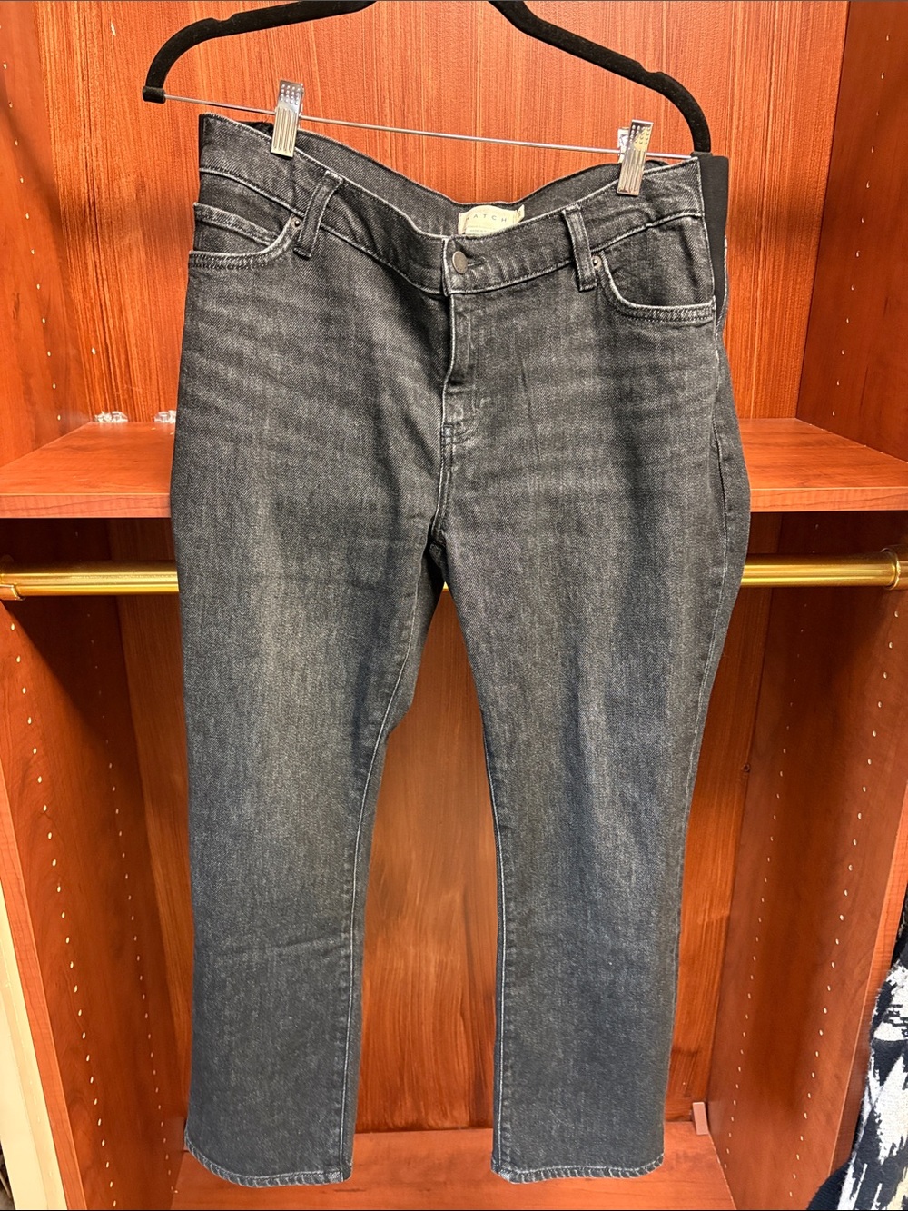 Hatch The Crop Women’s Maternity Dark Gray Straight Jeans